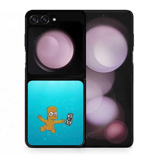 Θήκη Samsung Galaxy Z Flip5 Chasing Money από τη Smartfits με σχέδιο στο πίσω μέρος και μαύρο περίβλημα | Samsung Galaxy Z Flip5 Chasing Money case with colorful back and black bezels