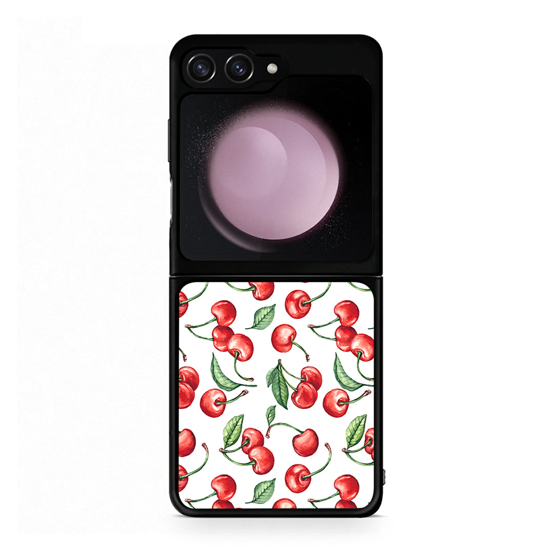 Samsung Galaxy Z Flip5 Cherry Summer θήκη από τη Smartfits με σχέδιο στο πίσω μέρος και μαύρο περίβλημα | Smartphone case with colorful back and black bezels by Smartfits