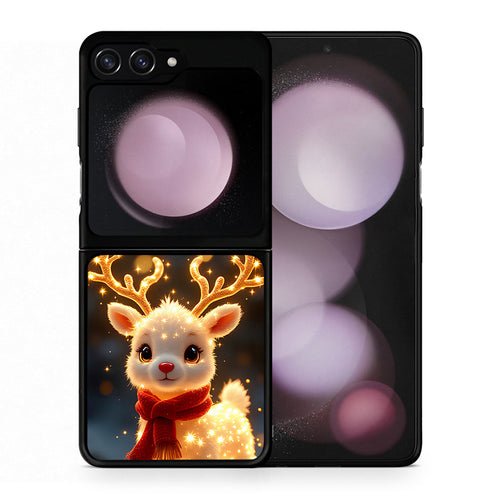 Θήκη Samsung Galaxy Z Flip5 Christmas Cutie από τη Smartfits με σχέδιο στο πίσω μέρος και μαύρο περίβλημα | Samsung Galaxy Z Flip5 Christmas Cutie case with colorful back and black bezels