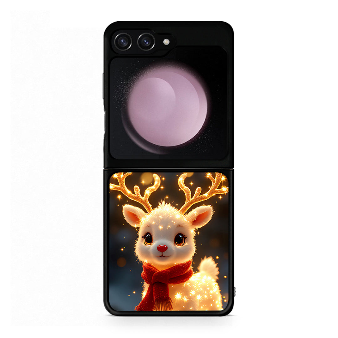 Samsung Galaxy Z Flip5 Christmas Cutie θήκη από τη Smartfits με σχέδιο στο πίσω μέρος και μαύρο περίβλημα | Smartphone case with colorful back and black bezels by Smartfits