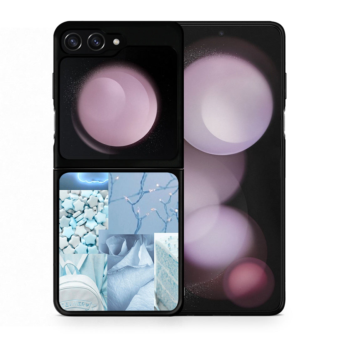 Θήκη Samsung Galaxy Z Flip5 Ciel Aesthetic Collage από τη Smartfits με σχέδιο στο πίσω μέρος και μαύρο περίβλημα | Samsung Galaxy Z Flip5 Ciel Aesthetic Collage case with colorful back and black bezels