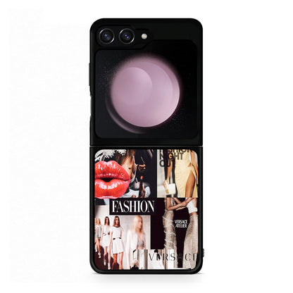 Samsung Galaxy Z Flip5 Collage Fashion Θήκη Αγίου Βαλεντίνου από τη Smartfits με σχέδιο στο πίσω μέρος και μαύρο περίβλημα | Smartphone case with colorful back and black bezels by Smartfits