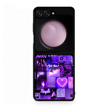 Samsung Galaxy Z Flip5 Collage Stay Wild Θήκη Αγίου Βαλεντίνου από τη Smartfits με σχέδιο στο πίσω μέρος και μαύρο περίβλημα | Smartphone case with colorful back and black bezels by Smartfits