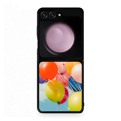 Samsung Galaxy Z Flip5 Colorful Balloons θήκη από τη Smartfits με σχέδιο στο πίσω μέρος και μαύρο περίβλημα | Smartphone case with colorful back and black bezels by Smartfits