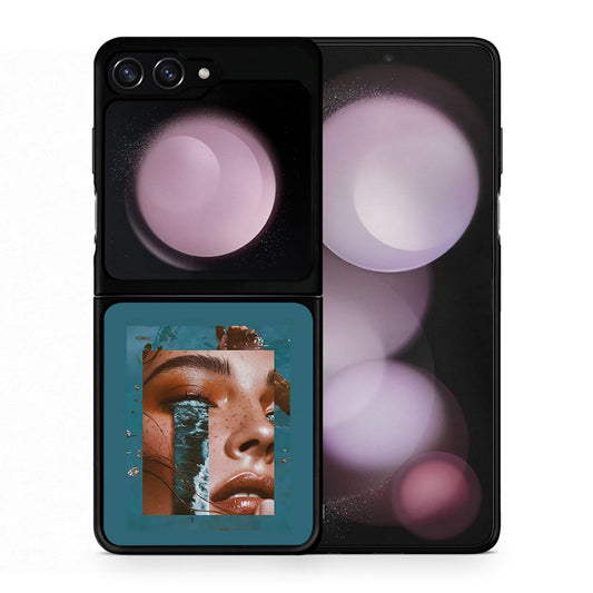 Θήκη Samsung Galaxy Z Flip5 Cry An Ocean από τη Smartfits με σχέδιο στο πίσω μέρος και μαύρο περίβλημα | Samsung Galaxy Z Flip5 Cry An Ocean case with colorful back and black bezels