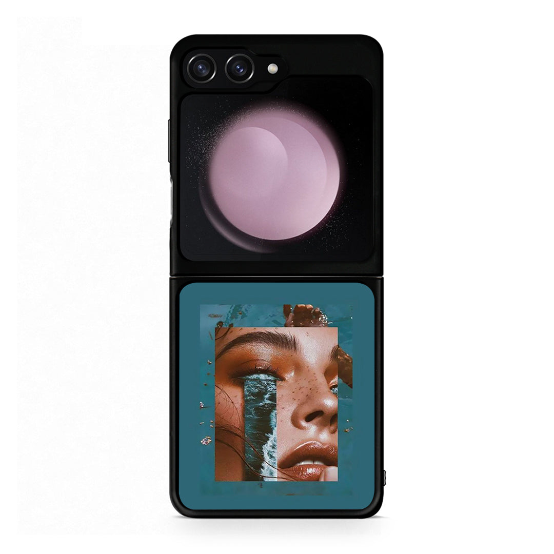 Samsung Galaxy Z Flip5 Cry An Ocean θήκη από τη Smartfits με σχέδιο στο πίσω μέρος και μαύρο περίβλημα | Smartphone case with colorful back and black bezels by Smartfits