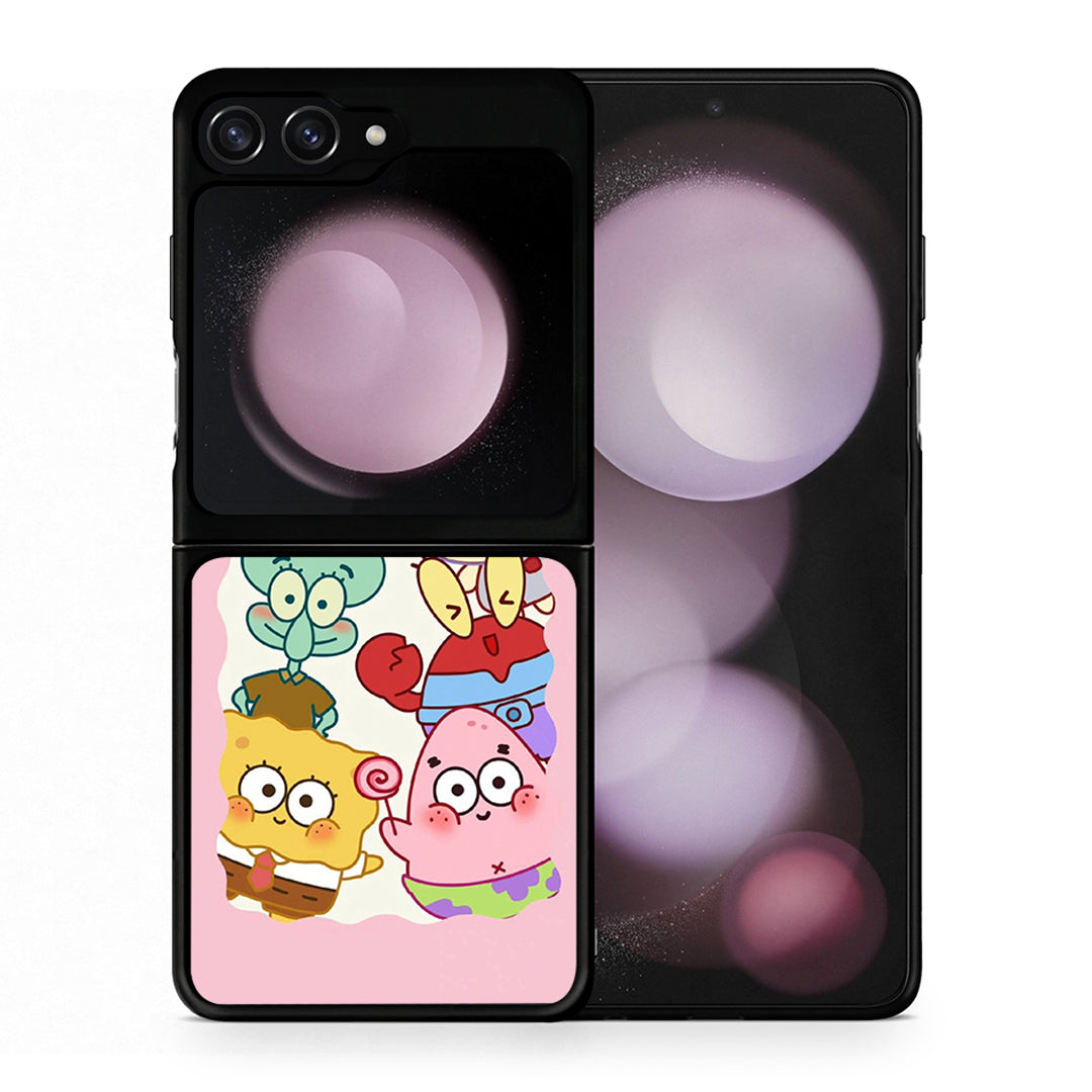 Θήκη Samsung Galaxy Z Flip5 Cute Companion από τη Smartfits με σχέδιο στο πίσω μέρος και μαύρο περίβλημα | Samsung Galaxy Z Flip5 Cute Companion case with colorful back and black bezels