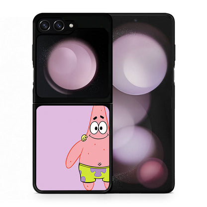 Θήκη Samsung Galaxy Z Flip5 Friends Patrick από τη Smartfits με σχέδιο στο πίσω μέρος και μαύρο περίβλημα | Samsung Galaxy Z Flip5 Friends Patrick case with colorful back and black bezels