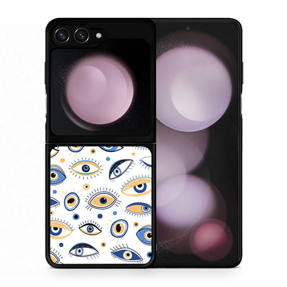 Θήκη Samsung Galaxy Z Flip5 Ftou Ftou από τη Smartfits με σχέδιο στο πίσω μέρος και μαύρο περίβλημα | Samsung Galaxy Z Flip5 Ftou Ftou case with colorful back and black bezels