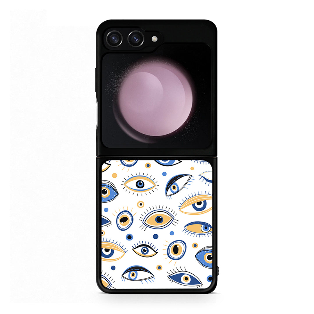 Samsung Galaxy Z Flip5 Ftou Ftou θήκη από τη Smartfits με σχέδιο στο πίσω μέρος και μαύρο περίβλημα | Smartphone case with colorful back and black bezels by Smartfits