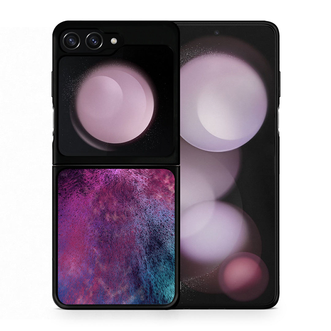 Θήκη Samsung Galaxy Z Flip5 Aurora Galaxy από τη Smartfits με σχέδιο στο πίσω μέρος και μαύρο περίβλημα | Samsung Galaxy Z Flip5 Aurora Galaxy case with colorful back and black bezels