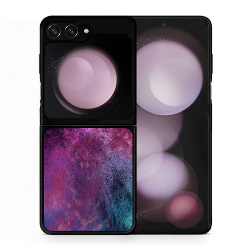 Θήκη Samsung Galaxy Z Flip5 Aurora Galaxy από τη Smartfits με σχέδιο στο πίσω μέρος και μαύρο περίβλημα | Samsung Galaxy Z Flip5 Aurora Galaxy case with colorful back and black bezels