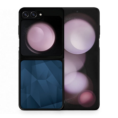 Θήκη Samsung Galaxy Z Flip5 Blue Abstract Geometric από τη Smartfits με σχέδιο στο πίσω μέρος και μαύρο περίβλημα | Samsung Galaxy Z Flip5 Blue Abstract Geometric case with colorful back and black bezels