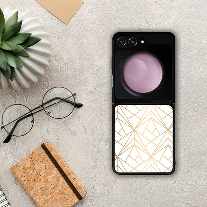 Geometric Luxury White - Samsung Galaxy Z Flip5 θήκη