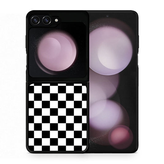 Θήκη Samsung Galaxy Z Flip5 Squares Geometric από τη Smartfits με σχέδιο στο πίσω μέρος και μαύρο περίβλημα | Samsung Galaxy Z Flip5 Squares Geometric case with colorful back and black bezels