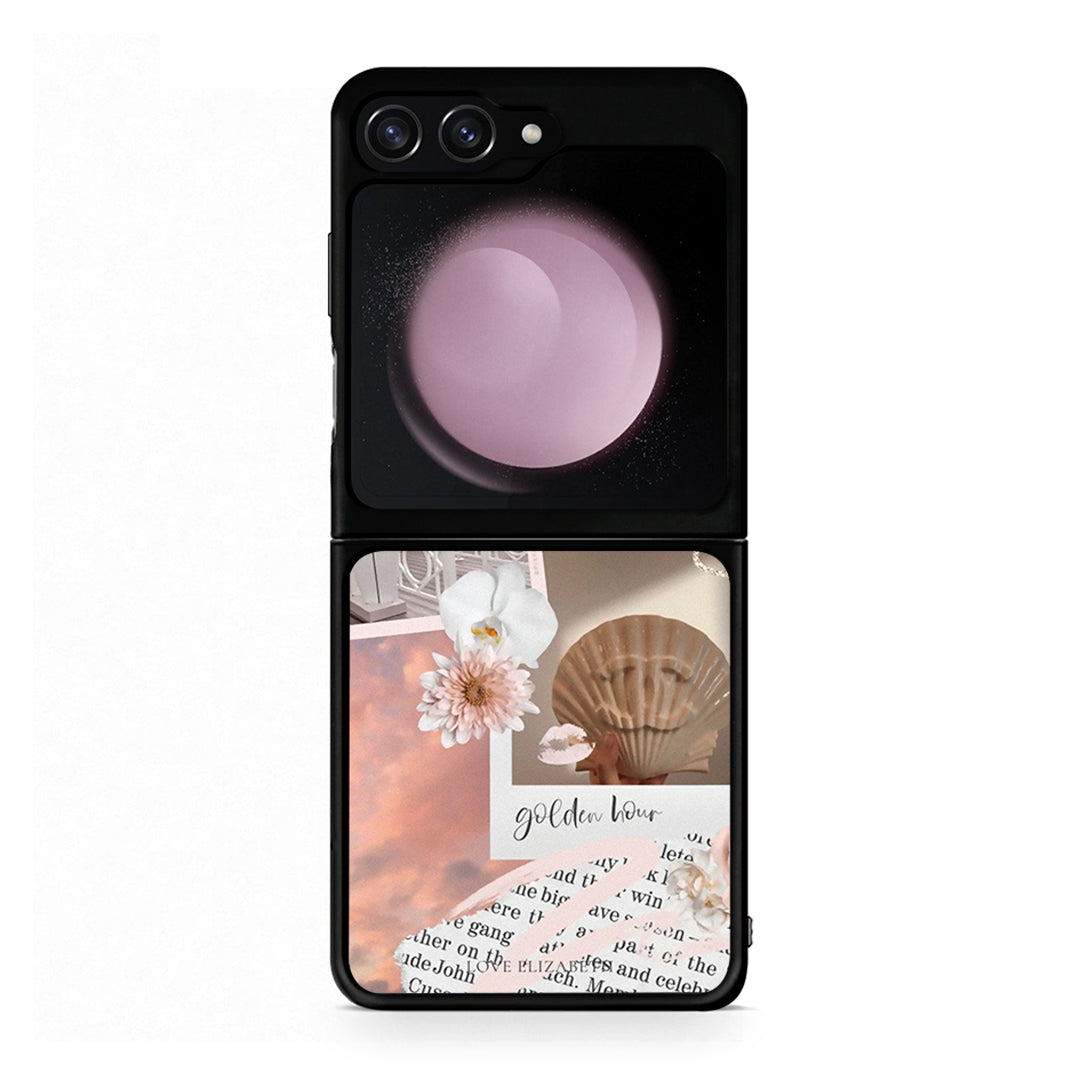 Samsung Galaxy Z Flip5 Golden Hour Θήκη Αγίου Βαλεντίνου από τη Smartfits με σχέδιο στο πίσω μέρος και μαύρο περίβλημα | Smartphone case with colorful back and black bezels by Smartfits