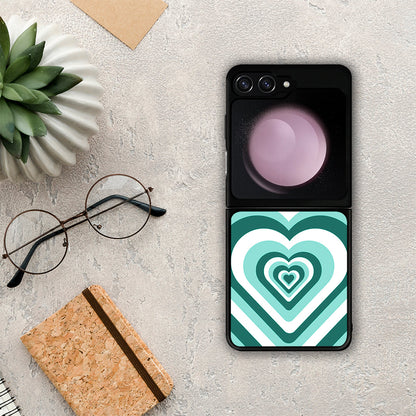 Green Hearts - Samsung Galaxy Z Flip5 θήκη