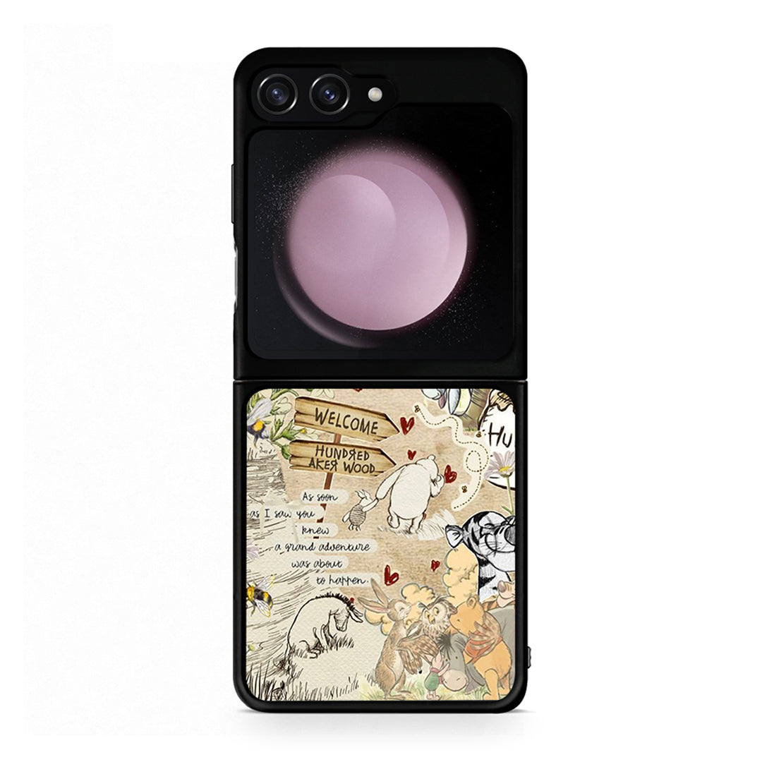 Samsung Galaxy Z Flip5 Happy Friends θήκη από τη Smartfits με σχέδιο στο πίσω μέρος και μαύρο περίβλημα | Smartphone case with colorful back and black bezels by Smartfits