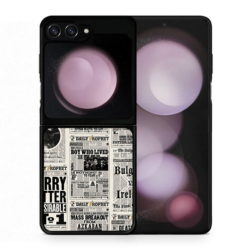 Θήκη Samsung Galaxy Z Flip5 Harry Paper από τη Smartfits με σχέδιο στο πίσω μέρος και μαύρο περίβλημα | Samsung Galaxy Z Flip5 Harry Paper case with colorful back and black bezels