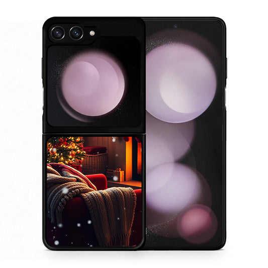 Θήκη Samsung Galaxy Z Flip5 Home For Christmas από τη Smartfits με σχέδιο στο πίσω μέρος και μαύρο περίβλημα | Samsung Galaxy Z Flip5 Home For Christmas case with colorful back and black bezels