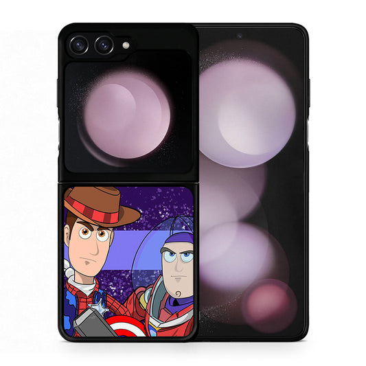 Θήκη Samsung Galaxy Z Flip5 Infinity Story από τη Smartfits με σχέδιο στο πίσω μέρος και μαύρο περίβλημα | Samsung Galaxy Z Flip5 Infinity Story case with colorful back and black bezels