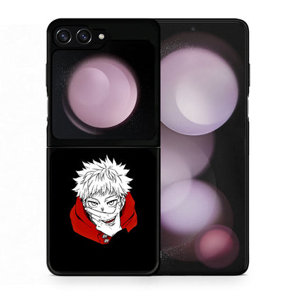 Θήκη Samsung Galaxy Z Flip5 Itadori Anime από τη Smartfits με σχέδιο στο πίσω μέρος και μαύρο περίβλημα | Samsung Galaxy Z Flip5 Itadori Anime case with colorful back and black bezels