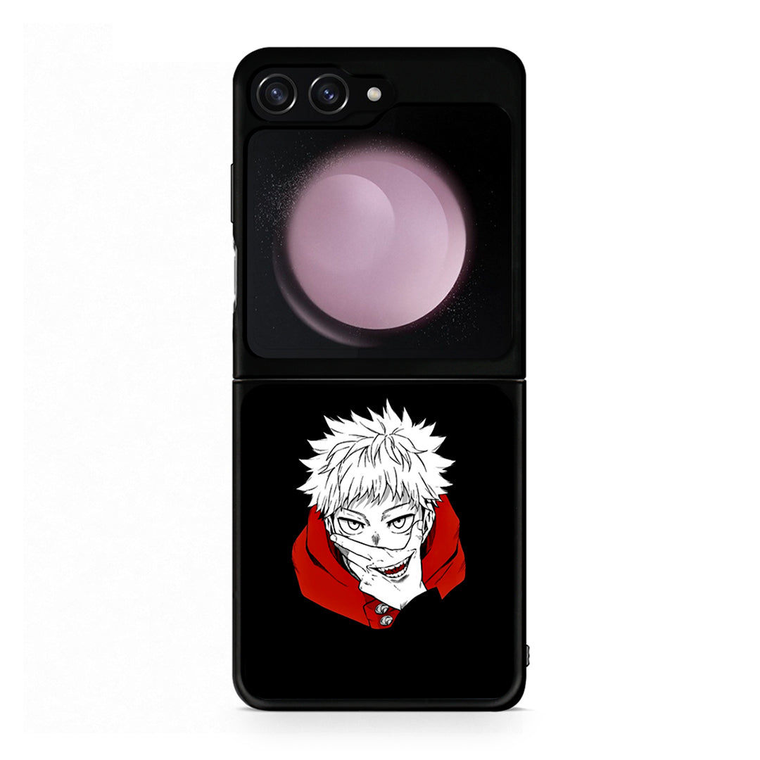 Samsung Galaxy Z Flip5 Itadori Anime θήκη από τη Smartfits με σχέδιο στο πίσω μέρος και μαύρο περίβλημα | Smartphone case with colorful back and black bezels by Smartfits