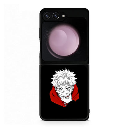 Samsung Galaxy Z Flip5 Itadori Anime θήκη από τη Smartfits με σχέδιο στο πίσω μέρος και μαύρο περίβλημα | Smartphone case with colorful back and black bezels by Smartfits