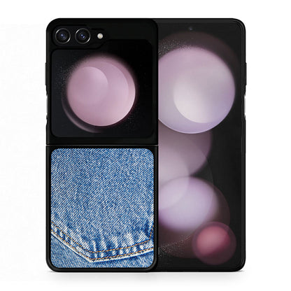 Θήκη Samsung Galaxy Z Flip5 Jeans Pocket από τη Smartfits με σχέδιο στο πίσω μέρος και μαύρο περίβλημα | Samsung Galaxy Z Flip5 Jeans Pocket case with colorful back and black bezels