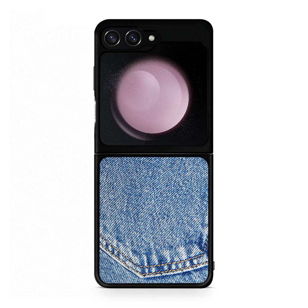 Samsung Galaxy Z Flip5 Jeans Pocket θήκη από τη Smartfits με σχέδιο στο πίσω μέρος και μαύρο περίβλημα | Smartphone case with colorful back and black bezels by Smartfits