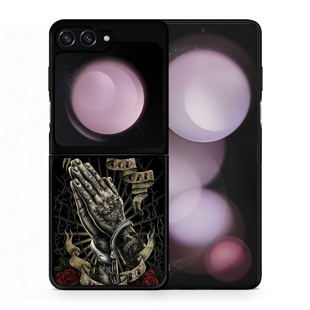 Θήκη Samsung Galaxy Z Flip5 Judge By God από τη Smartfits με σχέδιο στο πίσω μέρος και μαύρο περίβλημα | Samsung Galaxy Z Flip5 Judge By God case with colorful back and black bezels