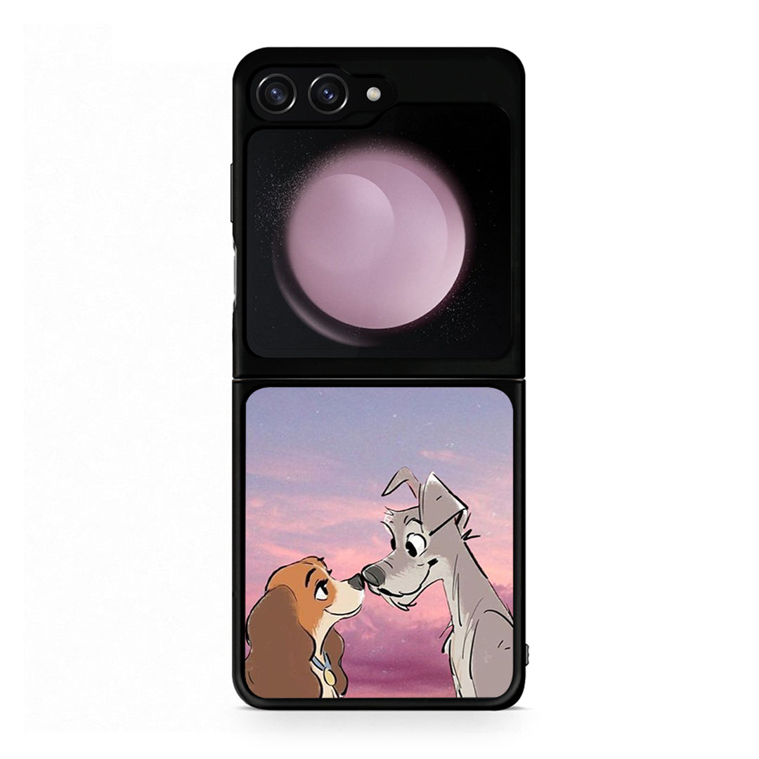 Samsung Galaxy Z Flip5 Lady And Tramp θήκη από τη Smartfits με σχέδιο στο πίσω μέρος και μαύρο περίβλημα | Smartphone case with colorful back and black bezels by Smartfits