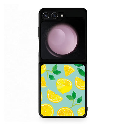 Samsung Galaxy Z Flip5 Lemons θήκη από τη Smartfits με σχέδιο στο πίσω μέρος και μαύρο περίβλημα | Smartphone case with colorful back and black bezels by Smartfits
