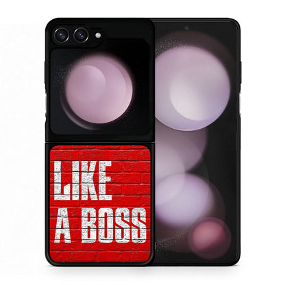 Θήκη Samsung Galaxy Z Flip5 Like A Boss από τη Smartfits με σχέδιο στο πίσω μέρος και μαύρο περίβλημα | Samsung Galaxy Z Flip5 Like A Boss case with colorful back and black bezels