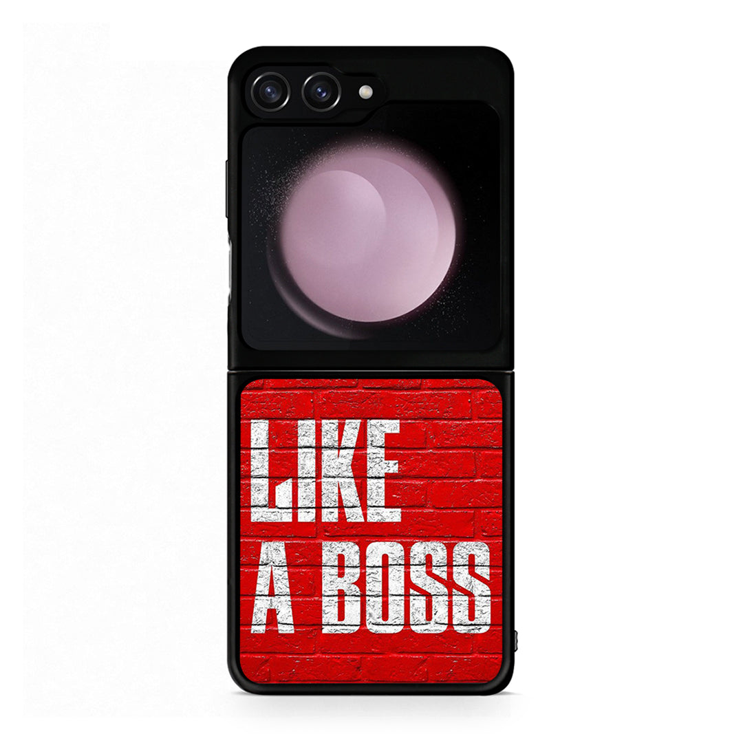 Samsung Galaxy Z Flip5 Like A Boss θήκη από τη Smartfits με σχέδιο στο πίσω μέρος και μαύρο περίβλημα | Smartphone case with colorful back and black bezels by Smartfits