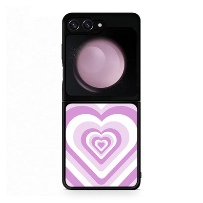 Samsung Galaxy Z Flip5 Lilac Hearts θήκη από τη Smartfits με σχέδιο στο πίσω μέρος και μαύρο περίβλημα | Smartphone case with colorful back and black bezels by Smartfits