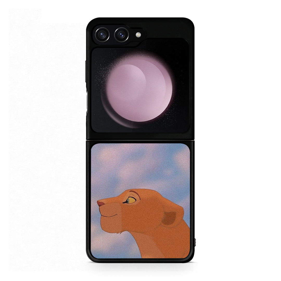 Samsung Galaxy Z Flip5 Lion Love 2 Θήκη Αγίου Βαλεντίνου από τη Smartfits με σχέδιο στο πίσω μέρος και μαύρο περίβλημα | Smartphone case with colorful back and black bezels by Smartfits