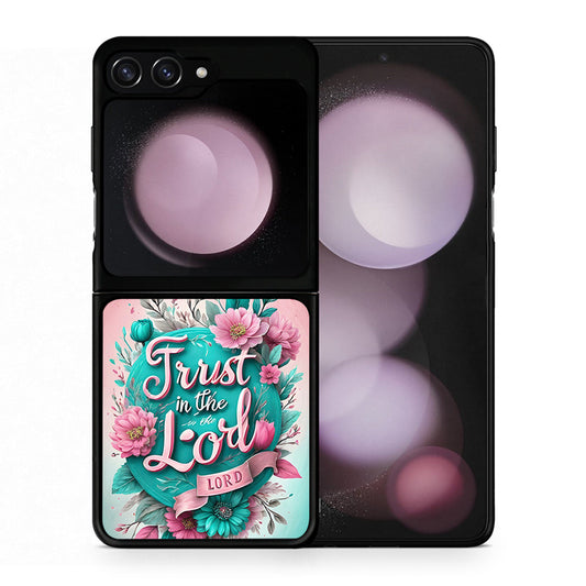 Θήκη Samsung Galaxy Z Flip5 Lord Trust από τη Smartfits με σχέδιο στο πίσω μέρος και μαύρο περίβλημα | Samsung Galaxy Z Flip5 Lord Trust case with colorful back and black bezels