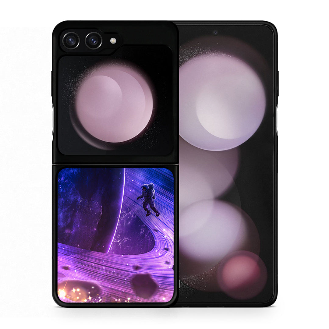 Θήκη Samsung Galaxy Z Flip5 Lost Astronaut από τη Smartfits με σχέδιο στο πίσω μέρος και μαύρο περίβλημα | Samsung Galaxy Z Flip5 Lost Astronaut case with colorful back and black bezels