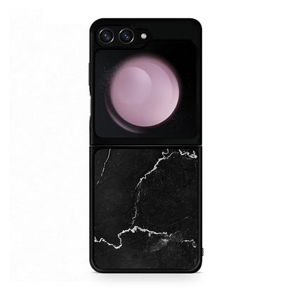 Samsung Galaxy Z Flip5 Marble Black θήκη από τη Smartfits με σχέδιο στο πίσω μέρος και μαύρο περίβλημα | Smartphone case with colorful back and black bezels by Smartfits