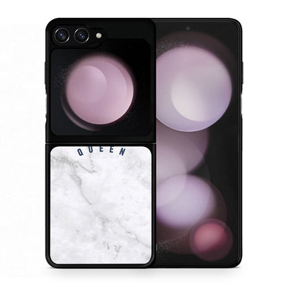 Θήκη Samsung Galaxy Z Flip5 Queen Marble από τη Smartfits με σχέδιο στο πίσω μέρος και μαύρο περίβλημα | Samsung Galaxy Z Flip5 Queen Marble case with colorful back and black bezels