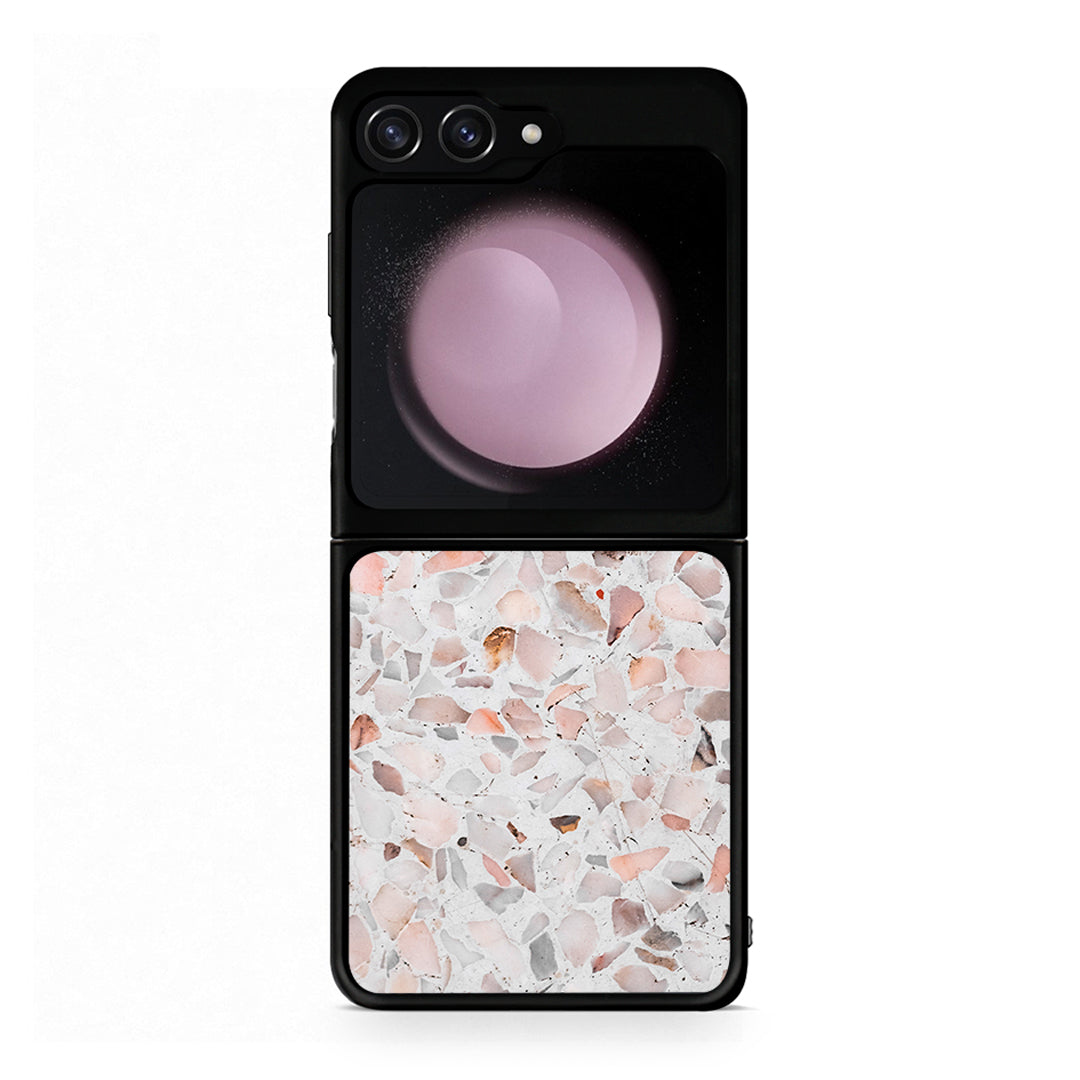 Samsung Galaxy Z Flip5 Marble Terrazzo θήκη από τη Smartfits με σχέδιο στο πίσω μέρος και μαύρο περίβλημα | Smartphone case with colorful back and black bezels by Smartfits