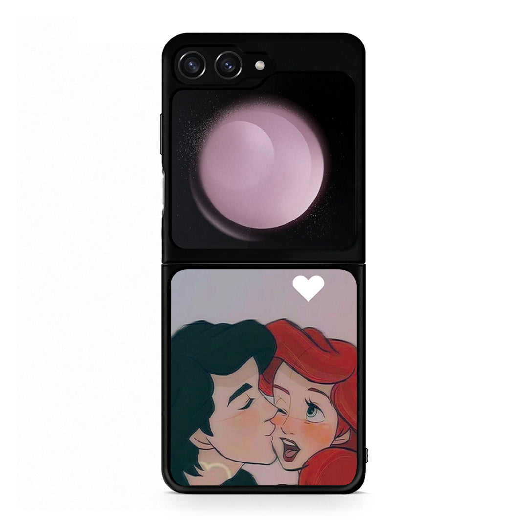 Samsung Galaxy Z Flip5 Mermaid Love Θήκη Αγίου Βαλεντίνου από τη Smartfits με σχέδιο στο πίσω μέρος και μαύρο περίβλημα | Smartphone case with colorful back and black bezels by Smartfits