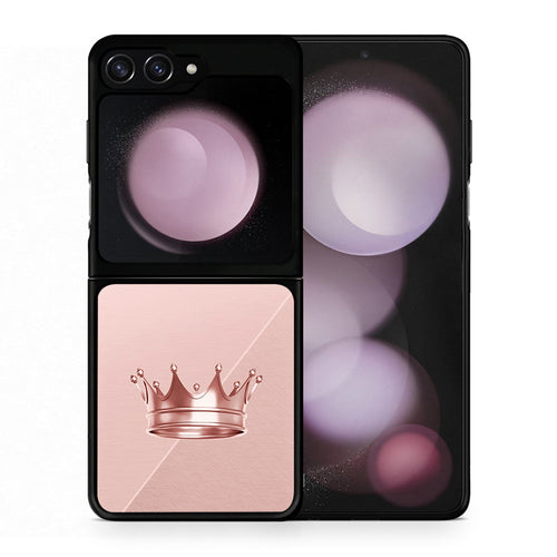 Θήκη Samsung Galaxy Z Flip5 Crown Minimal από τη Smartfits με σχέδιο στο πίσω μέρος και μαύρο περίβλημα | Samsung Galaxy Z Flip5 Crown Minimal case with colorful back and black bezels