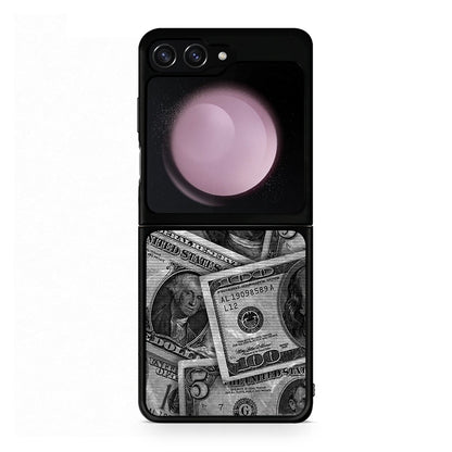 Samsung Galaxy Z Flip5 Money Dollars θήκη από τη Smartfits με σχέδιο στο πίσω μέρος και μαύρο περίβλημα | Smartphone case with colorful back and black bezels by Smartfits