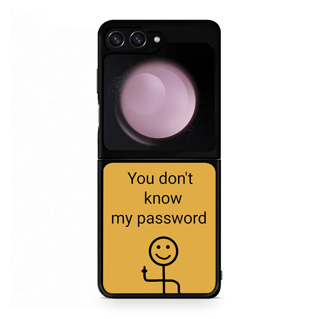 Samsung Galaxy Z Flip5 My Password Θήκη από τη Smartfits με σχέδιο στο πίσω μέρος και μαύρο περίβλημα | Smartphone case with colorful back and black bezels by Smartfits