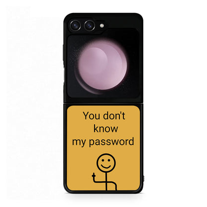 Samsung Galaxy Z Flip5 My Password Θήκη από τη Smartfits με σχέδιο στο πίσω μέρος και μαύρο περίβλημα | Smartphone case with colorful back and black bezels by Smartfits