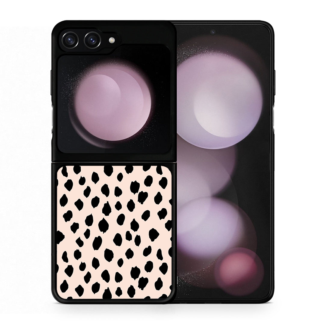 Θήκη Samsung Galaxy Z Flip5 New Polka Dots από τη Smartfits με σχέδιο στο πίσω μέρος και μαύρο περίβλημα | Samsung Galaxy Z Flip5 New Polka Dots case with colorful back and black bezels