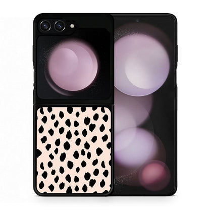 Θήκη Samsung Galaxy Z Flip5 New Polka Dots από τη Smartfits με σχέδιο στο πίσω μέρος και μαύρο περίβλημα | Samsung Galaxy Z Flip5 New Polka Dots case with colorful back and black bezels