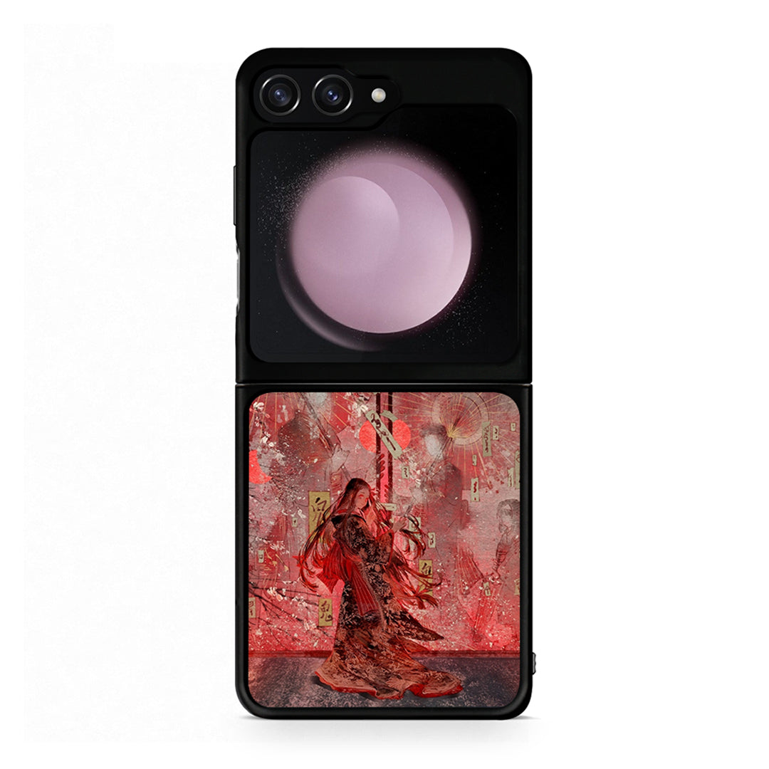 Samsung Galaxy Z Flip5 Nezuko Kamado θήκη από τη Smartfits με σχέδιο στο πίσω μέρος και μαύρο περίβλημα | Smartphone case with colorful back and black bezels by Smartfits